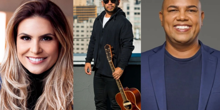 Aline Barros, Mizael Mattos e Sandro Nazireu se apresentam em evento gospel, em Lauro de Freitas Aline Barros, Mizael Mattos e Sandro Nazireu se apresentam em evento gospel, em Lauro de Freitas