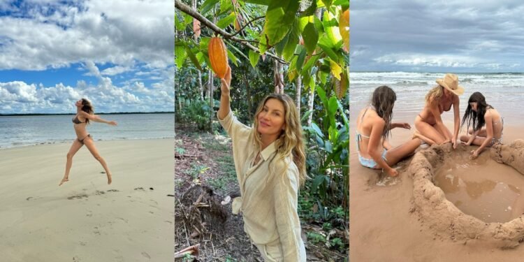 Após compartilhar aniversário, Gisele Bündchen abre álbum de fotos na Bahia Após compartilhar aniversário, Gisele Bündchen abre álbum de fotos na Bahia